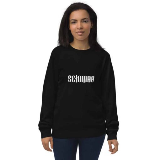 unisex organic sweatshirt black front 61e411e5e5b02