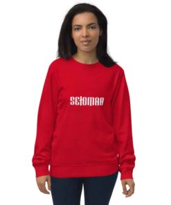 unisex organic sweatshirt red front 61e411e5e55fa