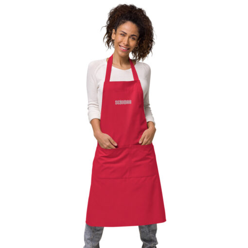 organic cotton apron red front 623212f9d6f9c