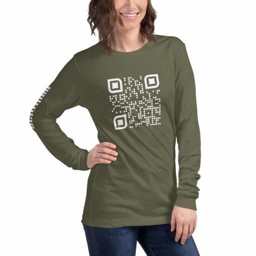 unisex long sleeve tee military green right front 62be9fa4bde9f