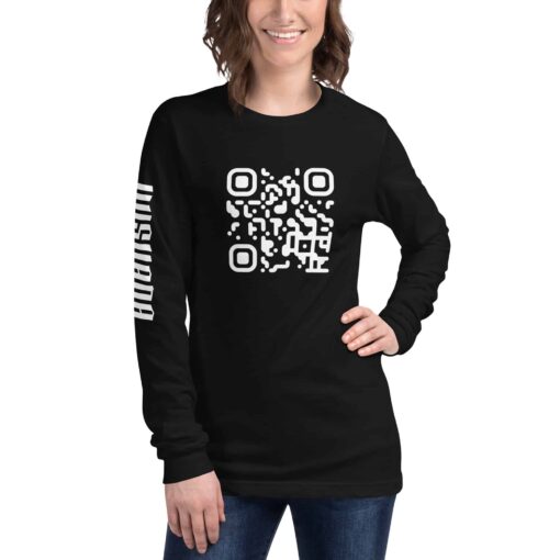 unisex long sleeve tee black front 637e0f26123f0