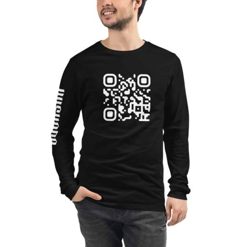 unisex long sleeve tee black front 637e0f2615135