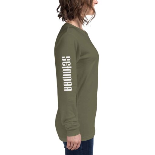 unisex long sleeve tee military green right 637e0f8901b6b