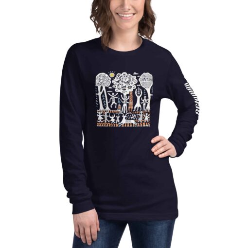 unisex long sleeve tee navy front 6378c3a8c1897