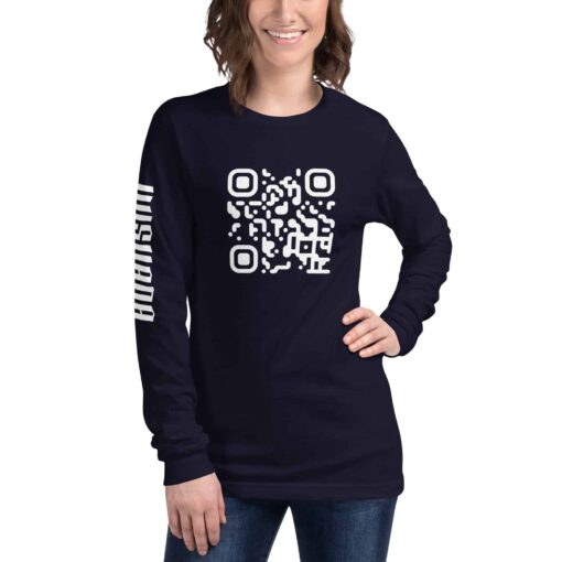 unisex long sleeve tee navy front 637e0f26155bb