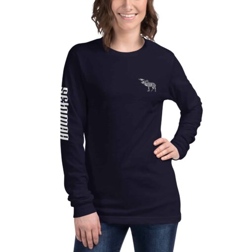 unisex long sleeve tee navy front 637e0f88f32f1