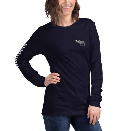 unisex long sleeve tee navy right front 637e0f88f3630