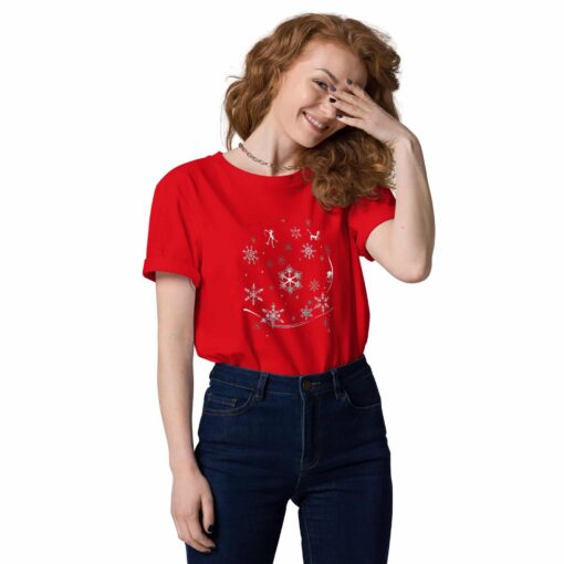 unisex organic cotton t shirt red front 6379fd3713884