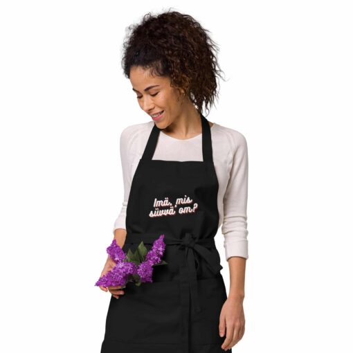 organic cotton apron black front 2 646a379b13873